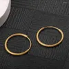 Hoop Earrings Pure 24K Yellow Gold Women 999 Round Circle