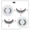 Makeup Sets Present Box 2 Par False Eyelashes Magic Self Adhesive Eyeliner Pen Tweezer 3 In 1 Set Waterproof Long Lasting Eyelash Ext Dhab9