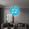 Europese Amerikaanse hanglampen DIA26 Blauwe kleur Ronde Vorm Indoor Kroonluchters Klassieke lampen Home Luster Kroonluiers plafondverlichting Decor LR1466