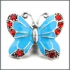 Gancos de carro DVR Ganchos Noosa Snap Snap Rhinestone Buttons Pintura a óleo Butterfly Butterfly Button Button Diy Bracelet Jewelry Gift Drop Delivery FIN DH32M