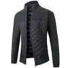 Mäns jackor Autumn Winter Men Jacket Slim Fit Stand Collar Zipper Jacket Men Solid Thick Warm Jacket Men tröja 230227