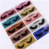 Ciglia finte fatte a mano Colorf Card Box 3D Faux Mink Mtilayer Strumenti per l'estensione delle ciglia Natural Long Thick Lashes Drop Delivery Healt Dhihk