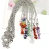 Unregelmäßige natürliche Kristallstein-Anhänger-Halsketten mit versilberter Kette für Damen und Herren, Party-Dekoration, Schmuck