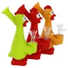 Dernière Coloré Silicone Portable Narguilé Pipe Forme De Poulet Amovible Herbe Sèche Tabac Oil Rigs Filtre Fumer Bong Pipes À Eau Porte-Cigarette DHL