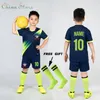 Outdoor TShirts Boys Football Jersey tracksuit Child Soccer Sports Uniforms Kids Play Ball Sportswear Kits vest children's football suit Socks 230227