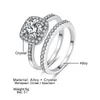 Anéis de casamento Classical Luxury noivado Anel para mulheres amantes banhados a prata jóias de Fingrue