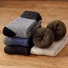 الجوارب للرجال الشتاء الجوارب الصوف الدافئة السميكة Harajuku Retro Merino Cashmere Socks عالية الجودة بالإضافة إلى الحجم الجوارب الطويلة غير الرسمية للرجال 3 زوج Z0227