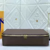 Bags Brown flower Storage box Leather Travel Jewelry boxs New set designers Luggage Fashion Trunk Suitcases Designers Luxurys Cosmetic Bags trunk organizer