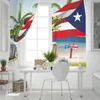 Vorhang Palme Puerto Rico Flagge Frosch Strand Zimmer Vorhänge großes Fenster Schlafzimmer Dekor Behandlung Party Dekoration