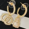 Luxo Diamond Designer Stud Brincos para mulheres jóias Moda Golden C Earring Ladies Party Ear Studs Hoops Noivado de casamento 2302272bf