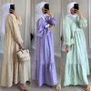 Vêtements ethniques Femmes musulmanes Robe longue Abaya Femme Kimo es Dames Arabe Couture À la mode 230227