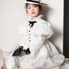 Abiti da ragazza Baby Spanish Lolita Princess Ball Gown Bambini Bridemaid Abiti da sposa per bambini Maniche a sbuffo Ragazza Abiti eleganti formali A1498 W0224