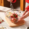 Bowls Christmas Themed Tableware Household Salad Noodle Bowl Fruit For Multicooker Cute Transparent Kitchen