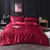 Bedding sets Satin Bedding Set Solid Color Bed Set Rayon Duvet Cover Set Twin Queen King Size Bed Cover Set 2pcs/3pcs/4pcs 230227