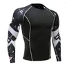 Men's T Shirts T-shirt Men's Tracksuit Rashgarda MMA Long Sleeves Top Compression Shirt Bodybuilding Fitness Casual Men Brand Clothing