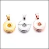 car dvr Pendant Necklaces Sier Gold Metal 18Mm Ginger Snap Button Base Charms For Diy Snaps Buttons Necklace Earrings Jewelry Accessorie Dro Dhq9O