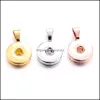 Auto DVR Hanger Kettingen Sier Gold Metal 18mm Ginger Snap Button Base Charms voor doe -het -zelf snaps knoppen ketting oorbellen sieraden Accessorie Dro DHQ9O