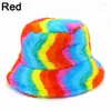 Bérets seaux chapeau tigre imprime fausse fourrure moelleux hiver chaud femme chapeaux poisson rayé épaissir seau Panama pêche casquettes souffleur