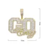 Łańcuchy hip hop moda szalona litery wisiorek z twistem łańcuchem liny lodowe Bling Pełna sześcienna cyrkonia biżuteria