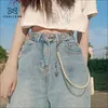 Belts Women's transparent Heart belt punk chain for pants butterfly rivet pin buckle waist Clear Strap resin PVC jeans belt x273 Z0223