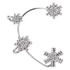 Backs Earrings Fashion Gift Christmas No Pierced Jewelry Snowflake Ear Wrap Non Piercing Rhinestones Cuff Tragus