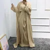 Roupas étnicas Conjunto de três peças femme muçulmano batwing abaya manto kaftan árabe longa vestido maxi vestidos africanos para mulheres