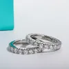 Mit Seitensteinen AnuJewel 3mm 23ct D Farbe Ehering Ring 925 Sterling Silber Band Verlobungsringe für Frauen 230225