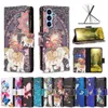 Wzory przypadki dla Samsung S22 S21 Fe A22 A42 A01 A21 A12 A21S S23 Ultra Plus 4G 5G Portfel Portfer Skórzowy Fundas Case