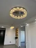 Chrome ronde kristallen plafondlicht moderne woonkamer slaapkamer keuken eiland hangende lichte eetkamer kristallen verlichting armatuur