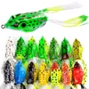 Appâts Leurres 15pcset Grenouille Leurre Souple Tube Appât Leurre de Pêche en Plastique avec Hameçons Topwater Ray Frog Yeux 3D Artificiels Ensemble de Leurres de Pêche 230227