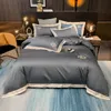 Beddengoed sets donkergrijze premium Egyptische katoenen beddengoed set twin queen king size met rits vervagingsbestendige el dekbedoverdeksel kussensloop 230227