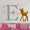 Wall Stickers JOYRESIDE Personalized Names Sticker Home Bedroom Custom Name Girl Car Airplane Angel Deer Dinosaur Whale Crown Decal 230227