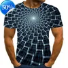 Maglietta grafica da uomo Moda 3 Magliette digitali Ragazzi Casual Stampa geometrica Ipnosi visiva Modello irregolare Top Eur Taglie forti XXS-5XL2