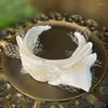 Huvudstycken Franska hårband Mesh Veil Atmosphere Brudhuvudbonad Fairy Beauty Bow Crown Wedding Accessories.