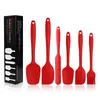 6 Piece Silicone Spatula Set Heat Resistant Non Stick Rubber Kitchen Scraper Spatulas for Cooking Baking and Mixing