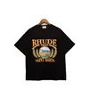 RHUDE MENSTシャツデザイナーカジュアルメンズティーファッションサマークルーネック半袖S-XXL USサイズ