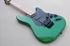 6 Strings Green Electric Guitar with Black Pickguard Floyd Rose Maple Fretboard Customizable