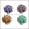 car dvr Other Snap Button Jewelry Components Colorf Rhinestone Tree Drop Oil 18Mm Metal Snaps Buttons Fit Bracelet Bangle Noosa Za003 Delive Dhuzs