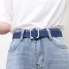 Belts Man Woman Canvas Belt Boy Girl Casual Punchfree Woven Cloth Pants Belts Korean Simple Adjustable Wild Denim Color Wrist Strap Z0223