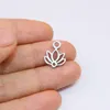 Charms 10pcs оплосилл из нержавеющей стали Высококачественная лотосная подвесная кулонная колье браслеты без бесцветных 2 цветов