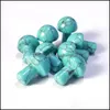 voiture dvr Pierre 2Cm Sculpté Mini Champignon Statue Ornement Imitation Turquoise Motif Résine Décor À La Maison Cadeau En Gros Drop Delivery Bijoux Dhpvc