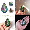 car dvr Garden Decorations H D Colorf Lamp Prisms 76Mm Loquat Shape Chandelier Crystals Hanging Drops Pendants Home Wedding Decoration Diy D Dhok3