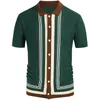رجال Polos Spring Autumn Men Polo Shirt Shirt Sleeve Business Cardigan Shirt عالي الجودة الرجال البولو الشارع الشارع الحياكة الربط 230227