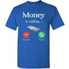 T-shirts pour hommes L'argent appelle T-shirt Drôle Trader Devise Cash Dollar Téléphone Unisexe Hommes Été Coton O-cou Tee Cadeau