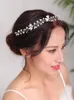 Headpieces ceremonie haar sieraden minimalistische zilveren blad hoofdband steentjes glanzende kapsels sieraden accessoires voor vrouwen bruiloft