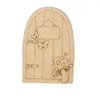 Målning levererar Fairy Garden Door Multi Designs Mini TRÄ DOORS DIY Craft Kit Blank Oavslutad miniatyr