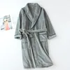 Женская одежда для сна зимние пары фланелевые ванны качество сгущание коралловые бархатные женщины и мужчины кимоно одежда