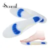 Pièces de chaussures Accessoires Soumit Silicone Gel Semelle Plantaire Fasciite Talon Éperon Massage Semelles pour Hommes Femmes Soulagement De La Douleur Soins Des Pieds Parent Cadeau 230225