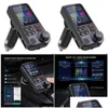 Taggar Priskortbil DVR Bluetooth Kit 1 8 Torelös FM -sändare AUX stöder QC3 0 Laddning Treble och Bass Sound Music Player Cha Dhjzs