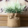 Couronnes de fleurs décoratives Bouquet artificiel en plastique Rural créatif lavande plante en pot bonsaï sac tissu pour la fête à la maison